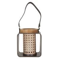 Kép 6/7 - Tobi gyertyatartó rattan hatású barna 16x13x20 cm 4