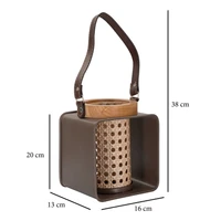 Kép 2/7 - Tobi gyertyatartó rattan hatású barna 16x13x20 cm 6