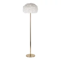 Kép 1/6 - Toll slim állólámpa tollakkal arany/fehér ø 43x170 cm