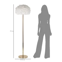 Kép 6/6 - Toll slim állólámpa tollakkal arany/fehér ø 43x170 cm