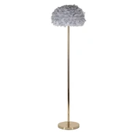 Kép 1/6 - Toll slim állólámpa tollakkal arany/szürke ø 43x170 cm