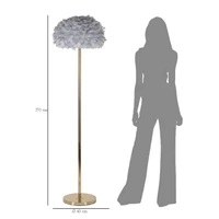 Kép 6/6 - Toll slim állólámpa tollakkal arany/szürke ø 43x170 cm