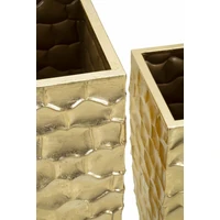 Kép 4/7 - Tris váza fémből 3 db-os szett arany 38x38x94-30,5x30,5x76-23x23x63 cm 2