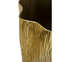 Kép 3/7 - Tris váza fémből 3 db-os szett arany ø 41x39x83-32x31x67-23x25x49 cm