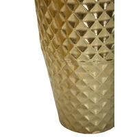 Kép 6/8 - Tris váza fémből 3 db-os szett arany ø 48x110-40x93-33x77 cm