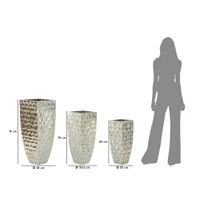 Kép 9/9 - Tris váza fémből 3 db-os szett ezüst ø 38,1x90,8-30,5x75,6-24,8x62,2 cm