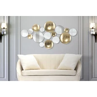 Kép 7/7 - Tükör és arany fali dekoráció glamour stílusban arany 118x2,5x60 cm 5
