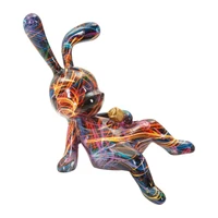 Kép 3/7 - Ülőnyúl figura pszichedelikus többszínű-B- 21,5X10X22 cm 1
