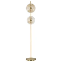 Kép 1/7 - Velence állólámpa 2 fényponntal arany/natúr ø 30x170 cm