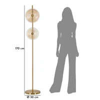 Kép 7/7 - Velence állólámpa 2 fényponntal arany/natúr ø 30x170 cm