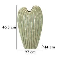 Kép 2/7 - Velence váza zöld 27x14x46,5 cm 6