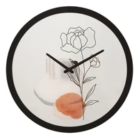 Kép 1/6 - Virág falióra -a- fekete/fehér ø 40x3,5 cm