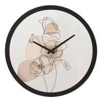 Kép 1/6 - Virág falióra -b- fekete/fehér ø 40x3,5 cm
