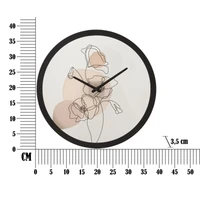 Kép 6/6 - Virág falióra -b- fekete/fehér ø 40x3,5 cm