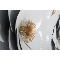 Kép 3/6 - Virágok levelekkel fali dekoráció fehér/arany 158x9x60 cm 2