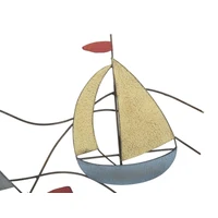 Kép 3/10 - Vitorlások a vízen fali dekoráció fémből többszínű 114,5x3,5x62,50 cm 7