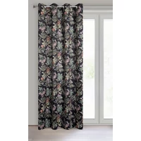 Kép 2/10 - becky-barsony-sotetito-fuggony-botanikai-mintaval-fekete-140-x-250-cm-felakasztva