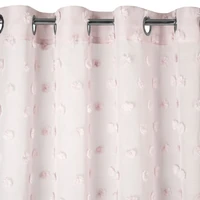Kép 6/8 - stella-dekor-fuggony-pom-pom-diszitessel-pasztell-rozsaszin-140-x-250-cm-ringlis-fuzolyuk