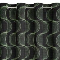 Pola bársony sötétítő függöny Fekete/zöld 140x250 cm 3