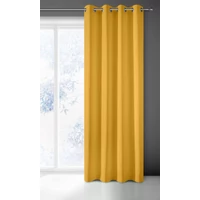 Kép 2/10 - rita-egyszinu-dekor-fuggony-mustarsarga-140-x-250-cm-felakasztva