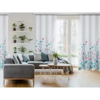 Kép 3/10 - lilian-tavaszi-virag-mintas-dekor-fuggony-feher-140-x-250-cm-hangulatkep-butorral