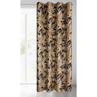 Kép 6/10 - adel-barsony-sotetito-fuggony-egzotikus-level-mintaval-fekete-arany-140-x-250-cm-jobb-oldal