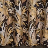 Kép 2/10 - adel-barsony-sotetito-fuggony-egzotikus-level-mintaval-fekete-arany-140-x-250-cm-also-resz