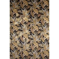 Kép 3/10 - adel-barsony-sotetito-fuggony-egzotikus-level-mintaval-fekete-arany-140-x-250-cm-minta