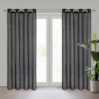 Kép 1/9 - Agis fekete függöny mohair díszítéssel Fekete 140x250 cm