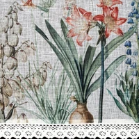 Kép 6/7 - Amarílisz mintás modern vitrázs függöny Fehér 60x150 cm 4