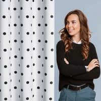 Kép 10/10 - Busa mintás dekor függöny Fehér/fekete 140x270 cm