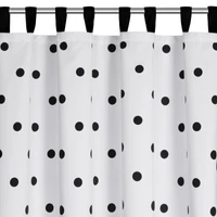 Kép 4/10 - Busa mintás dekor függöny Fehér/fekete 140x270 cm bújtatóval