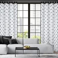 Kép 9/10 - Busa mintás dekor függöny Fehér/fekete 140x270 cm