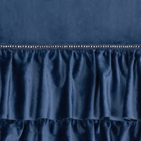 Kép 10/11 - Carli fodros bársony függöny köves díszcsíkkal Gránátkék 140x270 cm 4