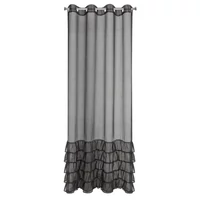 Kép 5/8 - Carli fodros fényáteresztő függöny Fekete 140x250 cm 2
