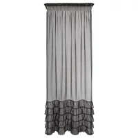 Kép 7/11 - Carli fodros fényáteresztő függöny Fekete 140x250 cm 2
