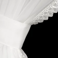 Kép 10/10 - Caroline díszes fényáteresztő függöny Fehér 400x250 cm 5