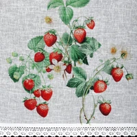 Kép 6/7 - Eper mintás modern vitrázs függöny Fehér 60x150 cm 4