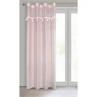 Kép 3/9 - Fényáteresztő dekor függöny holdas dekorszalaggal Rózsaszín 140x250 cm fél oldal