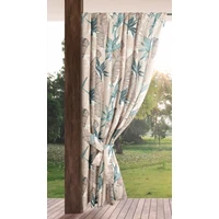 Kép 6/7 - Garden mintás vízálló kerti függöny elkötővel Bézs/zöld 155x200 cm