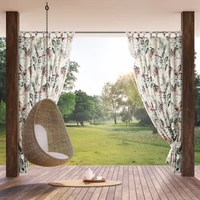 Kép 1/10 - Garden2 vízálló mintás kerti függöny elkötővel Fehér 155x240 cm