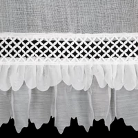 Kép 6/7 - Katrin vitrázs függöny elegáns díszítéssel Fehér 40x150 cm 4