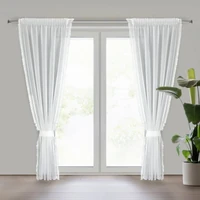 Kép 1/10 - Kira fehér függöny oldalán rojtos díszítéssel Fehér 140x270 cm