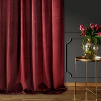 Kép 7/10 - Villa bársony sötétítő függöny Sötét vörös 140x250 cm 9