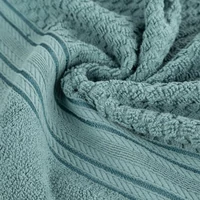 Kép 4/4 - Davos csíkos törölköző Sötét menta 30x50 cm 3