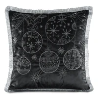 Kép 1/3 - Karácsonyi párnahuzat 118a Fekete 45x45 cm