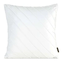 Kép 1/2 - Nala3 bársony párnahuzat varrott mintával Fehér 45x45 cm