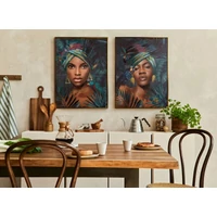 Kép 3/3 - Női alakot ábrázoló falikép 467a Sötét türkiz 60x80x3 cm - 5 cm 2