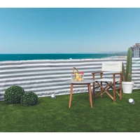 Kép 1/5 - BALCONY EASY - Hangulatos erkélyháló fűzőlyukakkal 0,9 x 5 m szürke-fehér