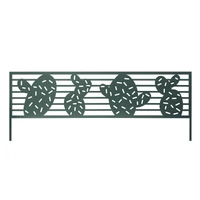 Kép 1/3 - CACTUS BORDER - Fém szegély dekoratív kaktusz motívumokkal, zöld 0,40 x 1 m